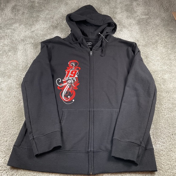 Carl Edwards NASCAR Joe Gibbs Racing #19 Zip Up Hoodie Racing Black Large - Picture 1 of 6